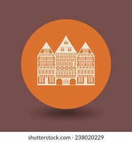 Vintage house icon or sign, vector illustration