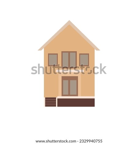 Vintage house illustation in flat design style, home icon isolated on white background - Vector