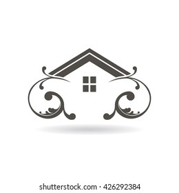 Vintage House Logo. Vector Graphic Design