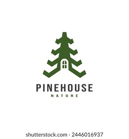 Vintage House Pine Tree Logo Design Inspiration