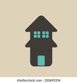 Vintage House Real Estate icon logo design