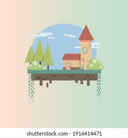 vintage house in the style of flats, which will wonderfully decorate your site