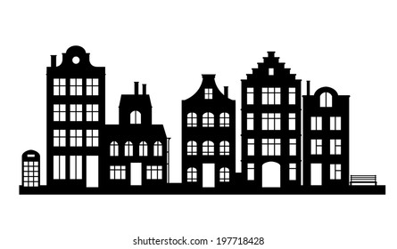 Vintage houses, cityscape