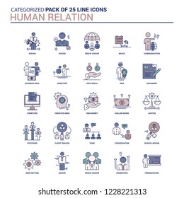 Vintage Human Relation Icon set - 25 Flat Line icon set