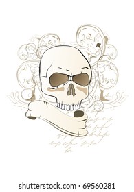 vintage human skull