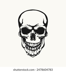 vintage human skull vector illustration