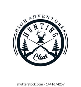 Vintage Hunter Logo Design Vector