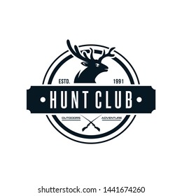 Vintage Hunter Logo Design Vector