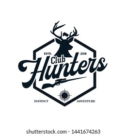 Vintage Hunter Logo Design Vector