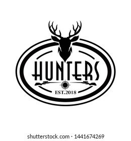 Vintage Hunter Logo Design Vector