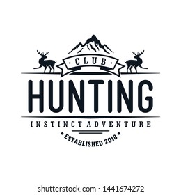 Vintage Hunter Logo Design Vector