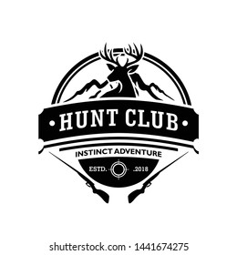 Vintage Hunter Logo Design Vector