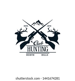 Vintage Hunter Logo Design Vector