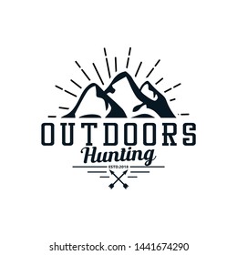 Vintage Hunter Logo Design Vector