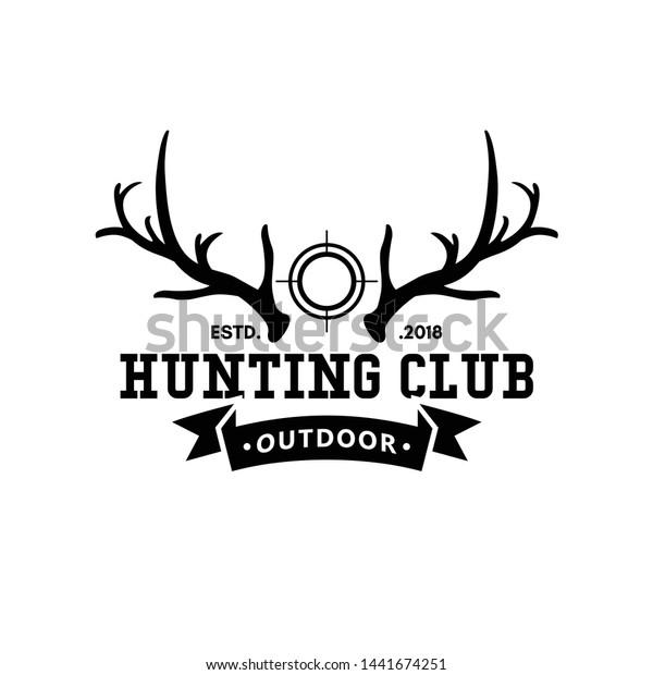 Vintage Hunter Logo Design Vector Stock Vector (Royalty Free) 1441674251