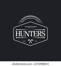 Vintage hunters Badges emblem vector dessign templates
