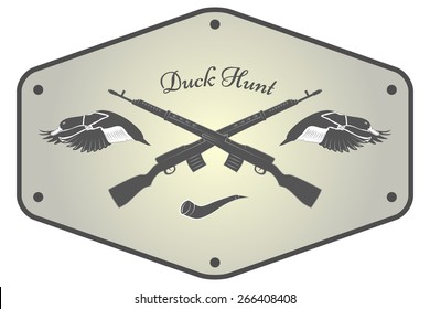 Vintage hunting labels and design elements. Vector  illustration. Eps 10.