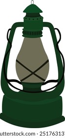 Vintage hurricane lamp kerosene oil lantern kerosene lmap.Camping Lantern isolated on white background vector illustration