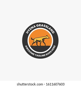 Vintage Hyena Gross land Vintage Illustration Vector Template. Suitable for Creative Industry, Multimedia, entertainment, Educations, Shop, and any related business