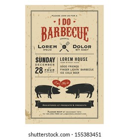 Vintage 'I Do' Barbecue wedding invitation card