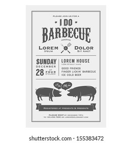 Vintage 'I Do' Barbecue wedding invitation card