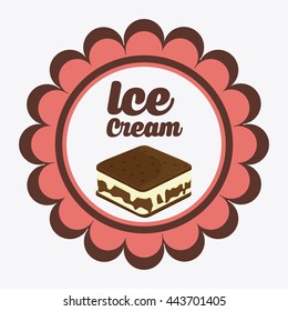 Vintage ice cream. Dessert design. Vector graphic