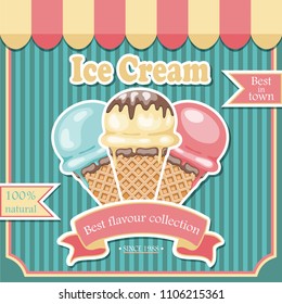 Vintage Ice cream poster