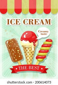 Vintage ice cream poster