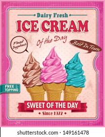 Vintage ice cream poster design