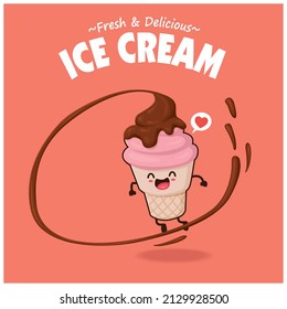 Vintage ice cream poster design