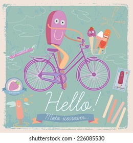 Vintage ice cream poster design