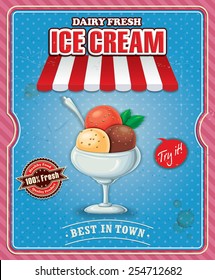 Vintage ice cream poster design