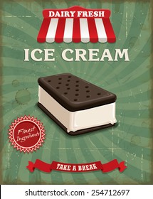 Vintage ice cream poster design