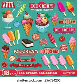 Vintage ice cream poster design element