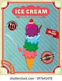 Vintage Ice Cream poster design