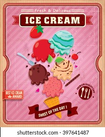 Vintage Ice Cream poster design