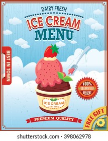 Vintage Ice Cream poster design