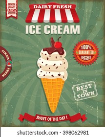 Vintage Ice Cream poster design