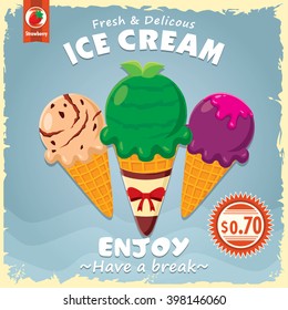 Vintage Ice Cream poster design