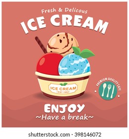 Vintage Ice Cream poster design