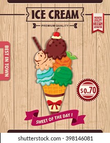 Vintage Ice Cream poster design
