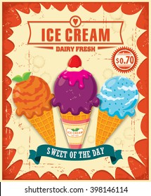 Vintage Ice Cream poster design