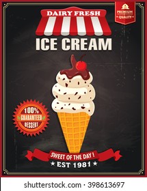 Vintage Ice Cream poster design