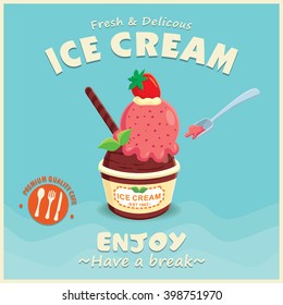 Vintage Ice Cream poster design