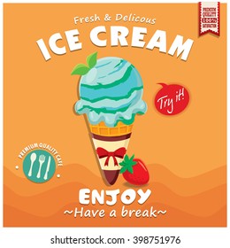 Vintage Ice Cream poster design