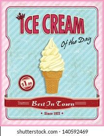 Vintage Ice Cream Sundae Poster