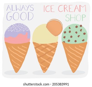 Vintage ice creams background