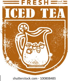 Vintage Iced Tea Stamp Graphic