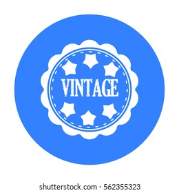 Vintage icon in black style isolated on white background. Label symbol stock vector illustration.