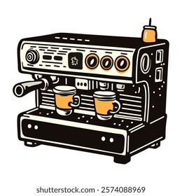 Vintage icon of a caffeine maker